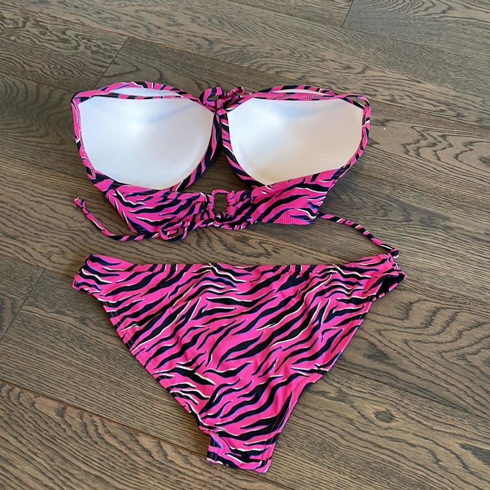 Simons pink animal print underwire bikini set - Picture 2 of 4